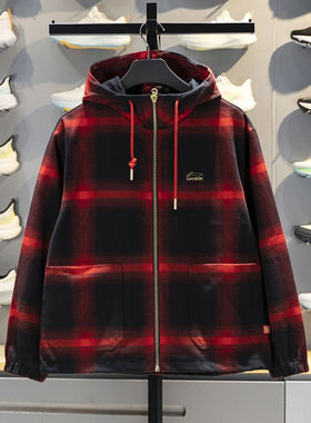 李宁日进斗金男子宽松休闲外套2026春新款纯棉连帽运动服AFDW137