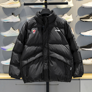 80%鸭绒保暖外套AYMV483 厚款 李宁CBA男子宽松短款 羽绒服2025冬季