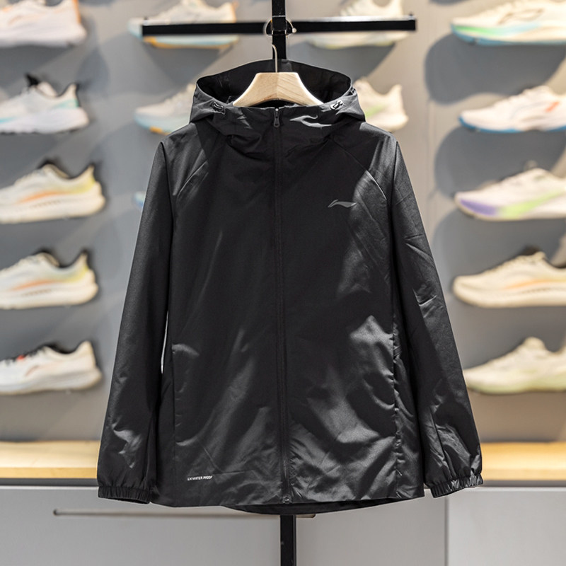 李宁运动风衣男2026新款健身加绒保暖防泼水开衫连帽外套AFDW079