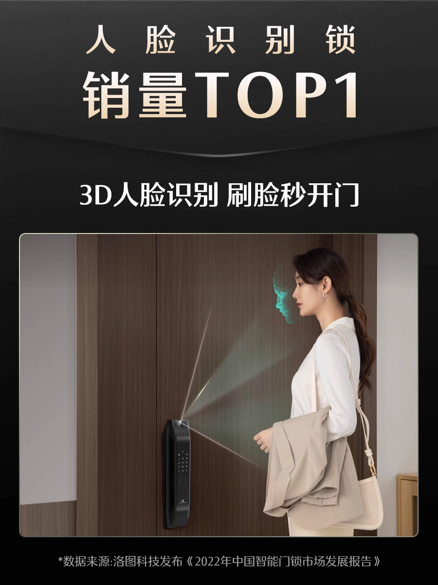 德施曼3D人脸识别猫眼指纹锁密码锁智能门锁R7FPro