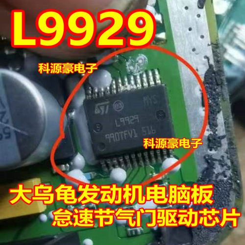 L9929 L9929XP 大乌龟发动机电脑板怠速节气门驱动芯片24脚