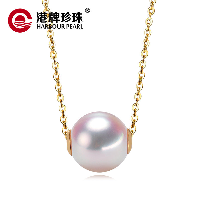 单颗18k金路路通吊坠项链包邮
