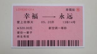 爱情含义火车票送爱人玩具成人朋友生日礼物用品情侣之间的小玩意