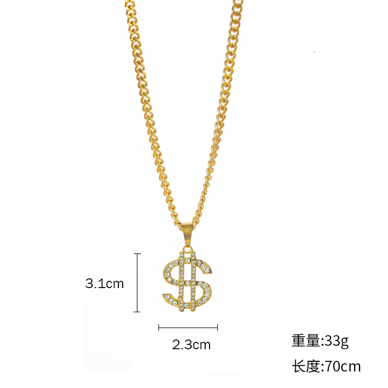 COS道具 个性仿黄金霸气大金链子项链饰品 雪茄玩具装逼神器 现货