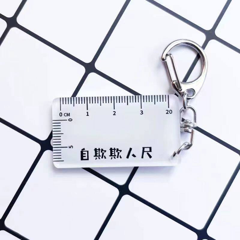 自欺欺人尺子钥匙扣玩具男友搞笑恶搞整蛊奇葩刻度便携式复古创意