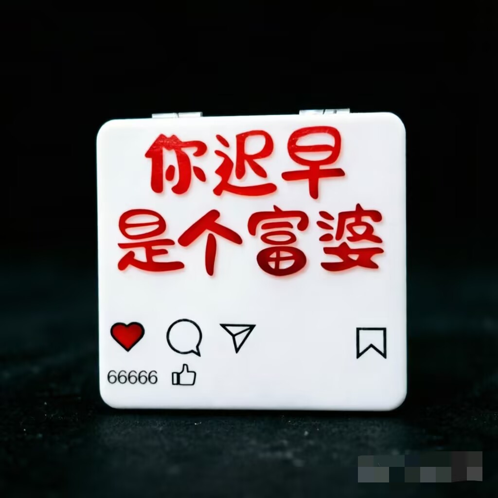 可爱小动物系列化妆镜便携式双面镜可折叠方形小镜子翻盖随身镜子