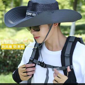 帽子男帽顶可拆夏季大檐钓鱼防晒遮阳防紫外线户外登山旅游太阳帽