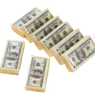 卡通美元手帕纸餐巾纸创意纸巾趣味彩色印花餐厅钞票记单词卫生纸