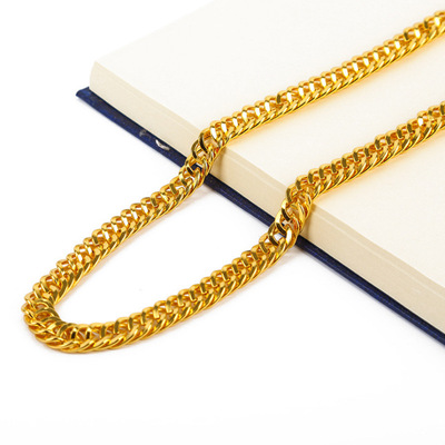 网红抖音大金链子嘻哈仿真塑料大道具假黄金项链男粗防金假金夸张