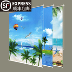 2024年新款窗帘简约遮光免打孔防水防晒防风升降百叶手拉式卷帘