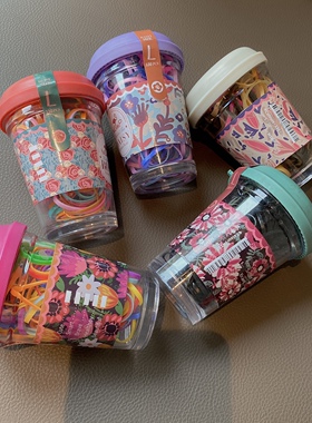 儿童皮筋宝宝头绳韩国东大门同款INS网红罐装一次性发圈黑色皮筋