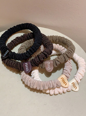 韩版百搭高弹力字母小肠发圈少女简约基础款扎马尾丸子头皮筋头绳