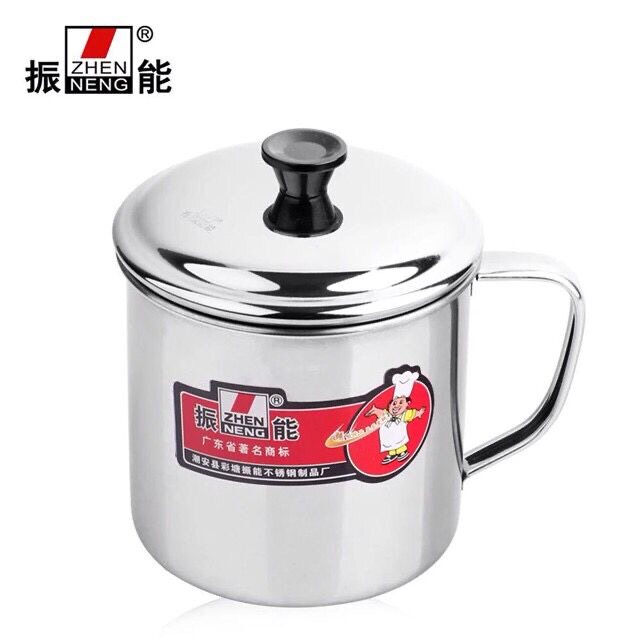 振能食品级加厚不锈钢口杯带盖水杯有手柄儿童马克杯简约杯漱口杯