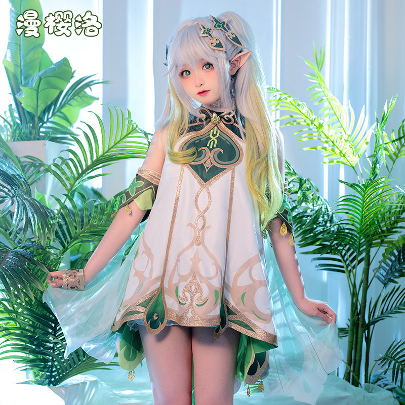 原神cos服草神纳西妲cosplay小吉祥须弥游戏动漫儿童衣服萝莉套装