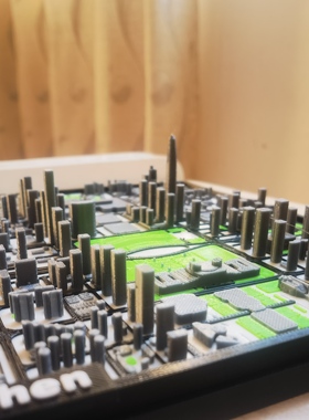 深圳福田CBD微缩城市模型3d打印摆件装饰礼品礼物客厅办公桌面