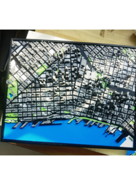 西雅图微缩城市模型3d打印摆件装饰礼品礼物客厅办公桌面