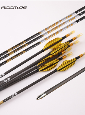 VAP V1螺旋羽成品纯碳箭支 4.2内径碳素箭支防打钉贝特尾6支装