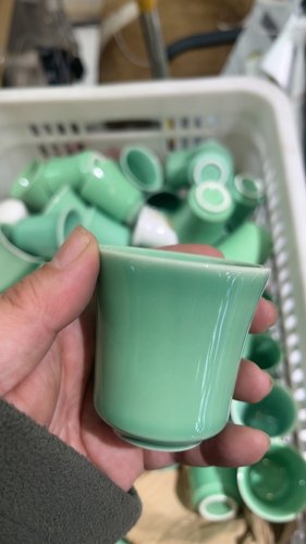 龙泉青釉小酒杯茶杯单杯茶杯家用套装岱青色主人杯小杯60ML果冻釉