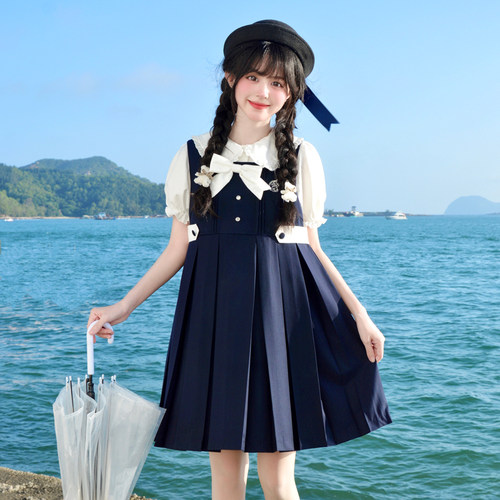 学院风连衣裙校供卡奶裙