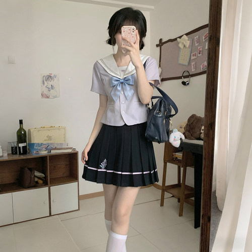 正版紫丁香JK水手服学院风显瘦