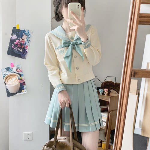 原创jk水手服学院风收腰夏季上衣