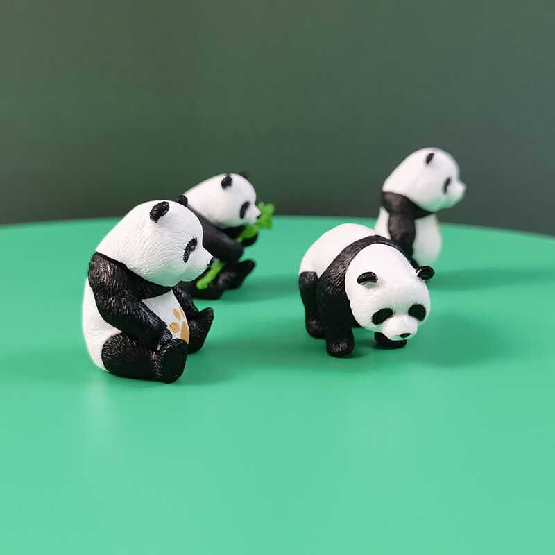 仿真熊猫吃竹子胖达mini