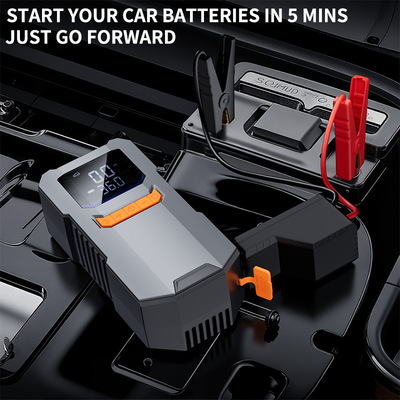 跨境汽车应急启动电源充气泵一体搭电宝多功能便携电瓶打火启动器