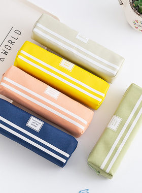 简约粉色时尚笔袋定制印logo培训班招生宣传小礼品糖果色文具袋子