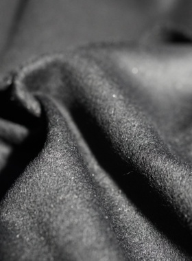 156号康家黑色单面羊绒 奢侈代工高级哑光440g/3m 20%羊绒80%羊毛