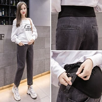 Giải phóng mặt bằng đặc biệt Quần bà bầu mặc quần ống rộng cho bà bầu quần jeans xuân hè 2019 mới buông lơi xuân hè - Phụ nữ mang thai quần / quần bụng quần bầu baggy