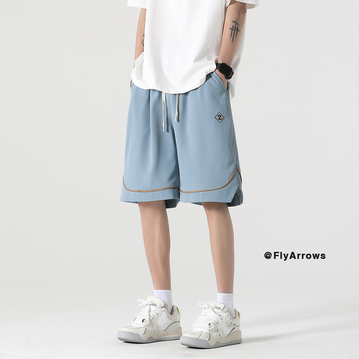 直播品质A107-K23803-特P30短裤冰丝成分：聚酯纤维,男装牛仔裤,电商A107