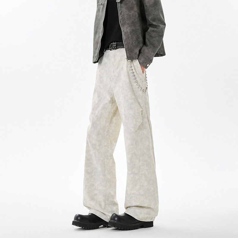 抖音大2025春季新品扎染褶皱美式百搭长裤CK26101-特P40，男装休闲裤，电商A107