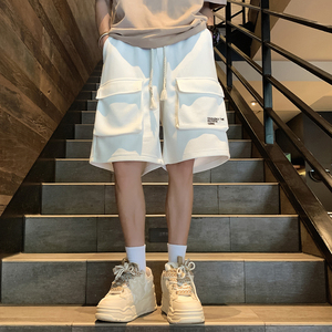 美式华夫格短裤男2024夏季新款大码百搭五分裤 A107-DK6021-特P32图片