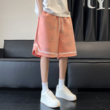 得物品质2025凉感透气休闲夏季宽松扎染短裤A107-DK2596-特P30，男装牛仔裤，电商A107