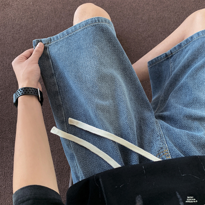 美式ins高街星空纹水洗牛仔短裤男2024夏季潮流 A107-F581-特P35