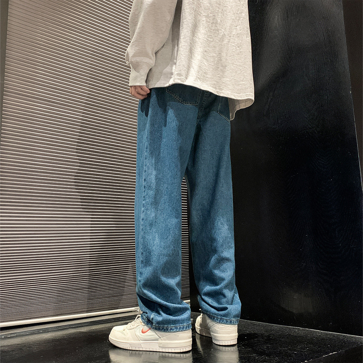 直播品质港风2023抖音重磅推牛仔裤直筒休闲长裤A107-8182-P55,男装牛仔裤,电商A107