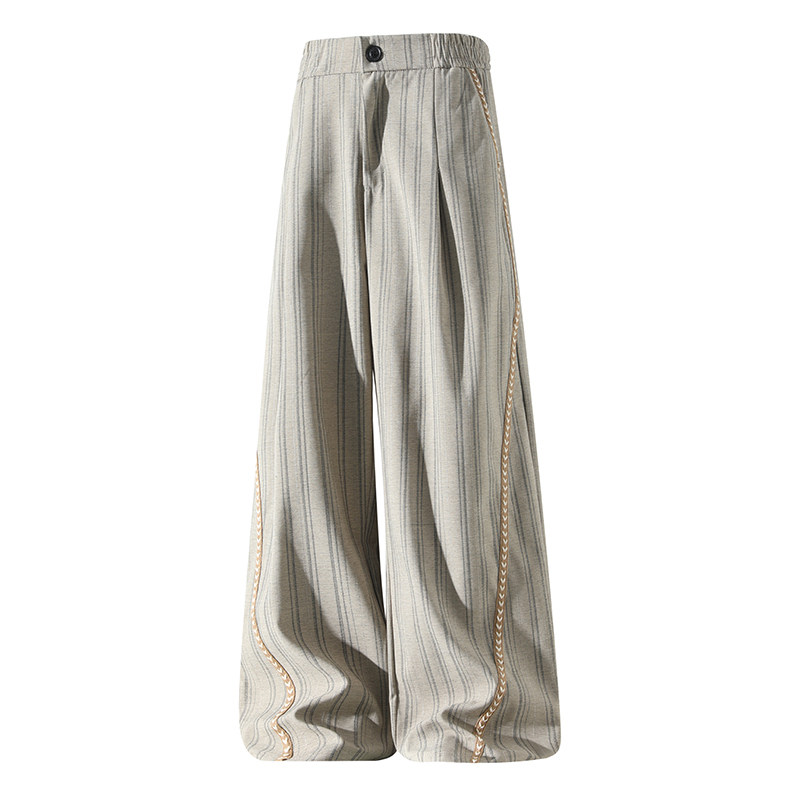 2026春季新品条纹复古风宽松阔腿拖地裤CK26108-特P48，男装休闲裤，电商A107