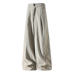 2026春季新品 条纹复古风宽松阔腿拖地裤 CK26108-特P48，男装休闲裤，电商A107