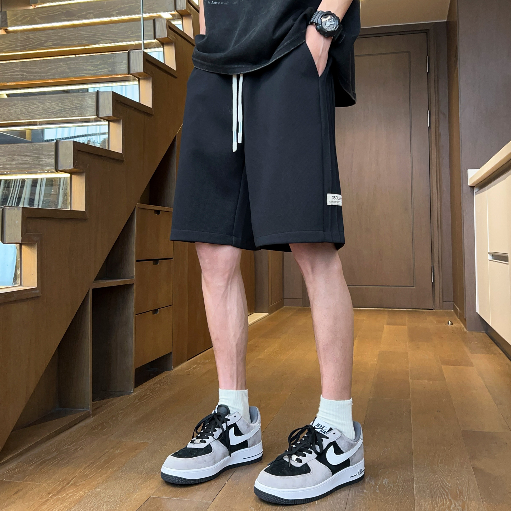 抖音品质A107-DK6008-特P28菠萝格:93.1%聚酯纤维6.9%氨纶短裤,男装牛仔裤,电商A107