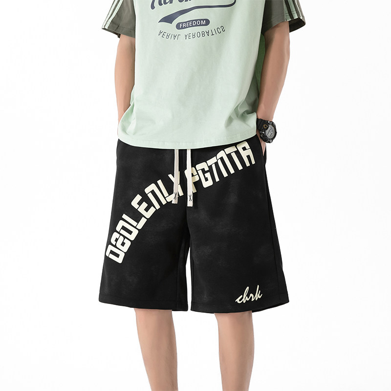 凉感透气休闲短裤男夏季宽松百搭扎染短裤A107-DK25600-特P28,男装牛仔裤,电商A107