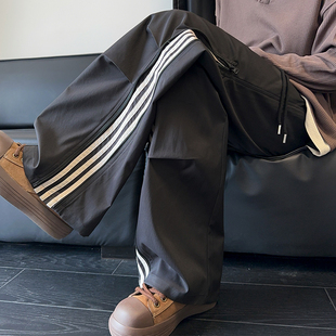 CK25728 A107 特P38 休闲裤 高品质百搭侧边拉链条纹美式