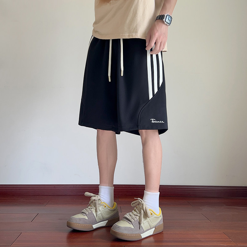 抖音品质A107-DK3931-特P22夏季休闲百搭透气三条纹清凉短裤,男装牛仔裤,电商A107