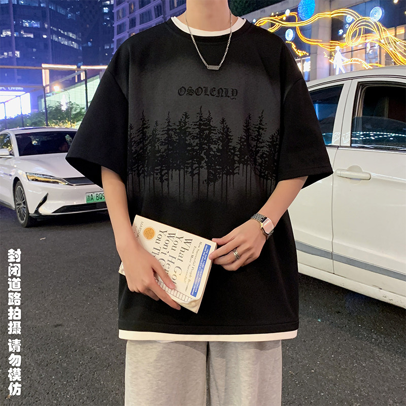 菠萝格重磅280克美式印花设计潮百搭男士T恤A107-TX2405-特P30,男装T恤,电商A107