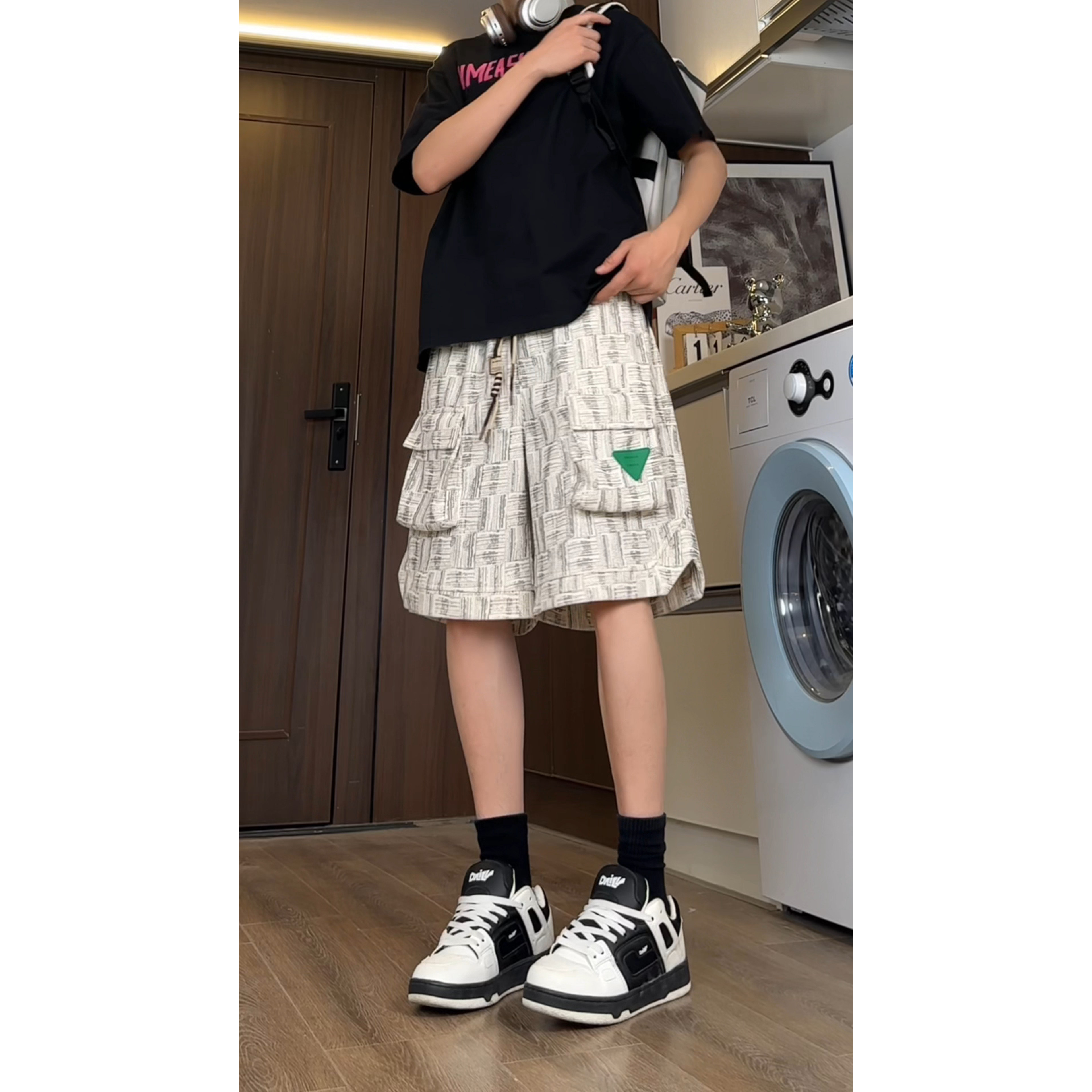 2025凉感透气休闲短裤男夏季宽松百搭短裤A107-DK889-特P30,男装牛仔裤,电商A107