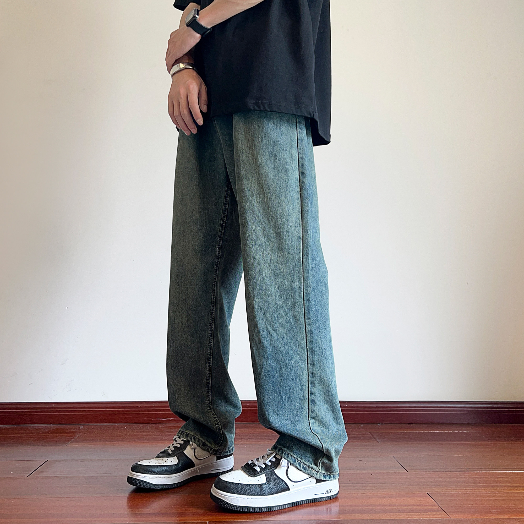 2024抖音直播品质A107-H807-特P43水洗牛仔裤ins潮男红地板,男装牛仔裤,电商A107