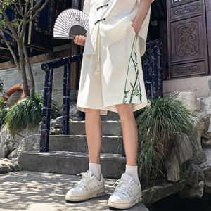 新中式夏季2024菠萝格舒适透气短裤男百搭潮牌 A107-DK6027-特P32图片