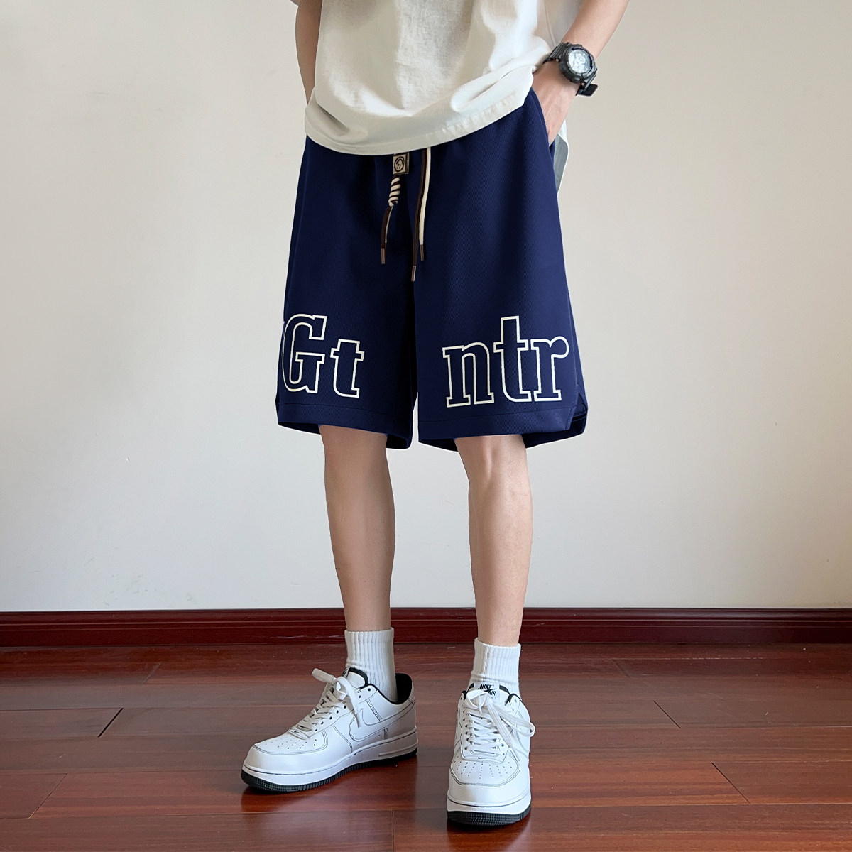 抖音品质A107-DK6013-特P25菠萝格面料2026夏季清凉透气短裤,男装牛仔裤,电商A107