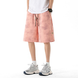 凉感透气休闲短裤男夏季宽松百搭扎染短裤A107-DK2599-特P26，男装牛仔裤，电商A107