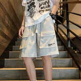 美式华夫格短裤男2024夏季新款大码百搭五分裤A107-DK6021-特P32，男装牛仔裤，电商A107