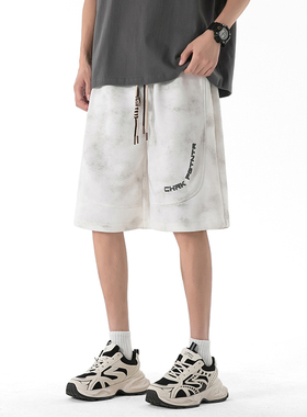 2025凉感透气休闲短裤男夏季宽松百搭扎染短裤 A107-DK2598-特P28